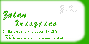 zalan krisztics business card